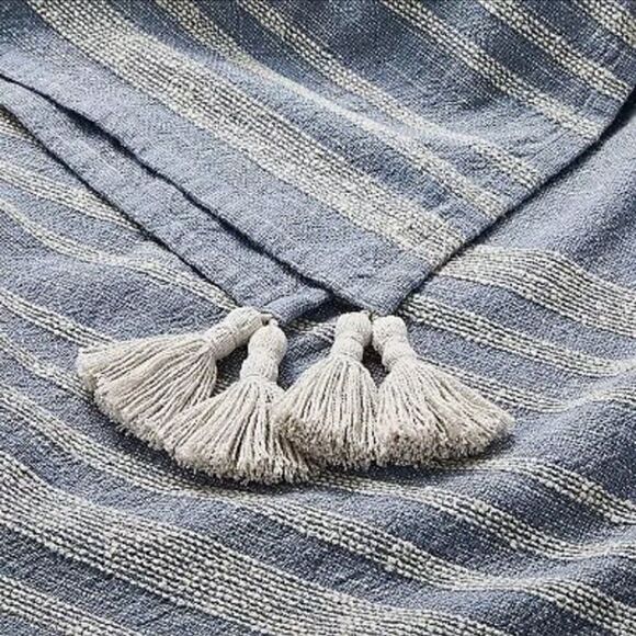 Hearth & Hand Heathered Striped Tassel Throw Blanket - Picture 5 of 5
